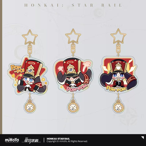 Honkai: Star Rail Pom Pom Exhibition Hall Themed Pom Pom Acrylic Keychain