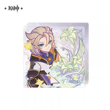 Load image into Gallery viewer, Genshin Impact Fangxin Listening Time Themed Badge and Acrylic Square Tile Preorder
