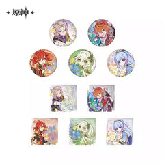 Genshin Impact Fangxin Listening Time Themed Badge and Acrylic Square Tile Preorder