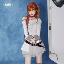 Load image into Gallery viewer, Genshin Impact Tartaglia/Childe Themed Pleated Mini Skirt Preorder
