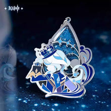 Load image into Gallery viewer, Genshin Impact All the World&#39;s A Stage Furina Quicksand Metal Keychain Preorder
