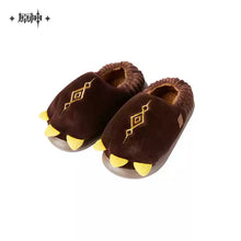 Load image into Gallery viewer, Genshin Impact Zhongli Themed Rex Lapis Plush Slippers Preorder
