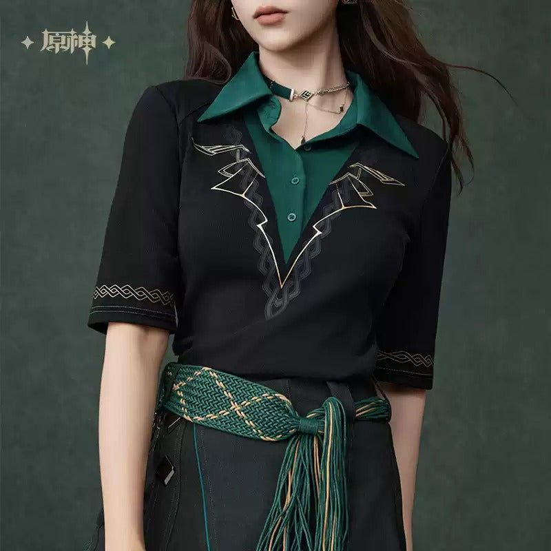 Genshin Impact Alhaitham Themed Faux Two-Piece Knit Sweater Preorder