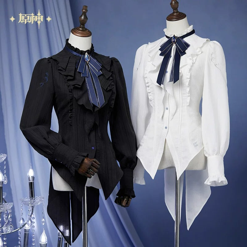 Genshin Impact Furina Themed Long Sleeved Waisted Blouse Preorder