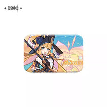 Load image into Gallery viewer, Genshin Impact Summertide Scales and Tales Themed Badge and Acrylic Character Stand Preorder

