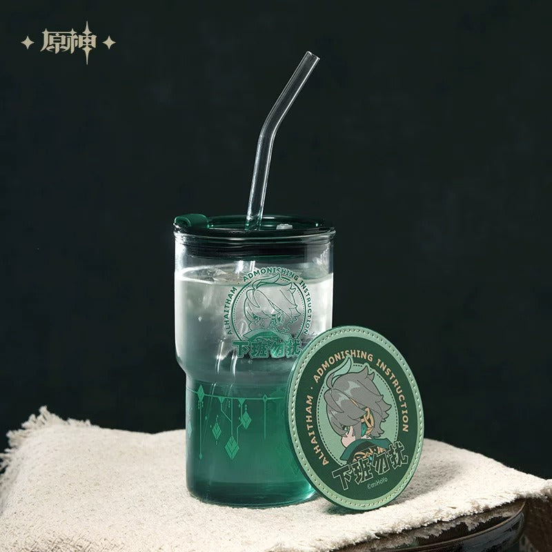 Genshin Impact Alhaitham Themed Glass Tumbler Preorder
