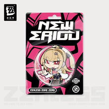 Load image into Gallery viewer, Zenless Zone New Eridu Themed Metropolitan Order Division Chibi Character Badge Preorder

