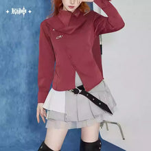 Load image into Gallery viewer, Genshin Impact Tartaglia/Childe Themed Pleated Mini Skirt Preorder
