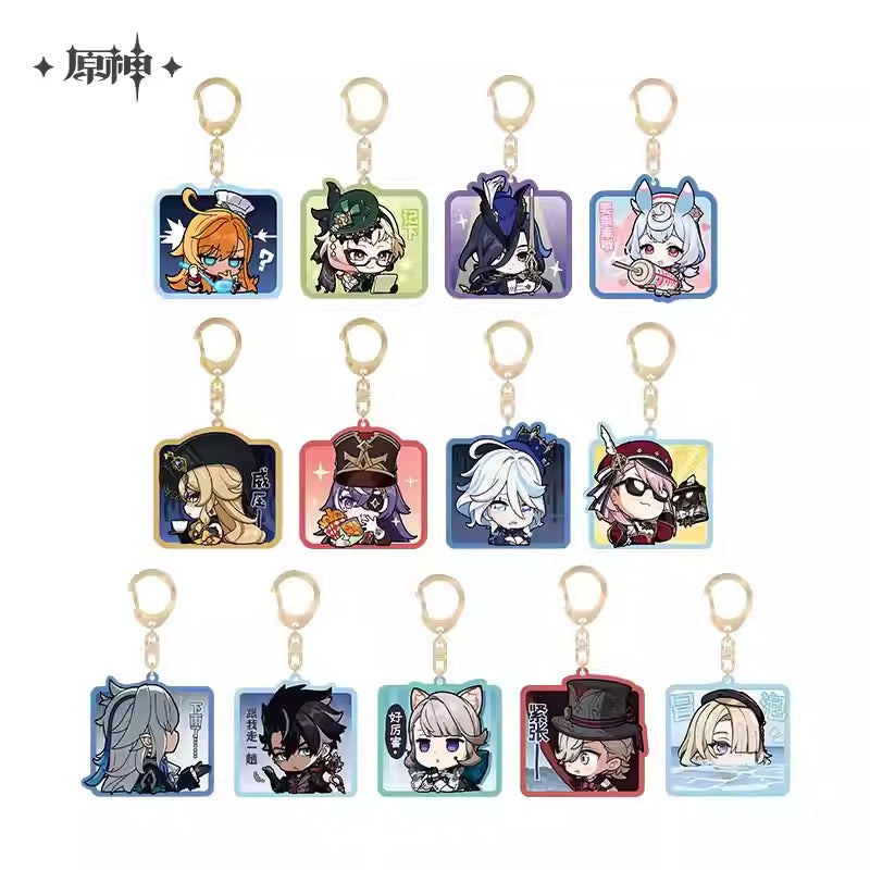Genshin Impact Fontaine Acrylic Emoticon Keychain Preorder