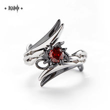 Load image into Gallery viewer, Genshin Impact Arlecchino Themed Necklace and Ring Set Preorder
