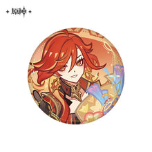 Load image into Gallery viewer, Genshin Impact Fangxin Listening Time Themed Badge and Acrylic Square Tile Preorder
