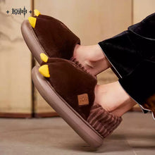 Load image into Gallery viewer, Genshin Impact Zhongli Themed Rex Lapis Plush Slippers Preorder
