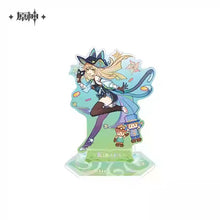 Load image into Gallery viewer, Genshin Impact Summertide Scales and Tales Themed Badge and Acrylic Character Stand Preorder
