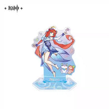 Load image into Gallery viewer, Genshin Impact Summertide Scales and Tales Themed Badge and Acrylic Character Stand Preorder
