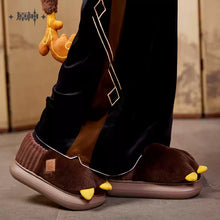 Load image into Gallery viewer, Genshin Impact Zhongli Themed Rex Lapis Plush Slippers Preorder
