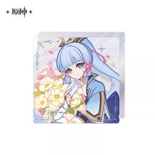 Load image into Gallery viewer, Genshin Impact Fangxin Listening Time Themed Badge and Acrylic Square Tile Preorder

