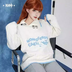 Genshin Impact Tartaglia/Childe Themed Cable Knit Collar Sweater Preorder