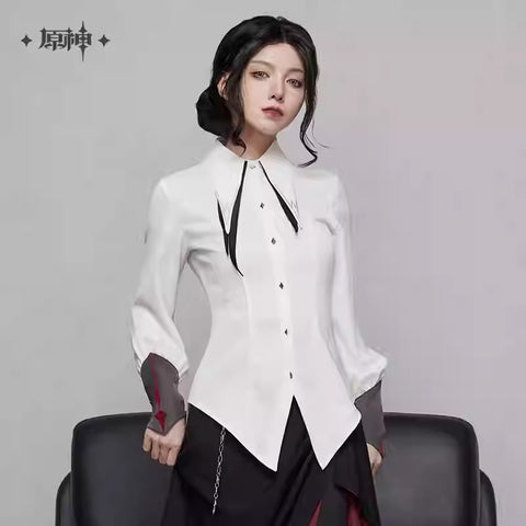 Genshin Impact Arlecchino Themed Tie Back Shirt Preorder