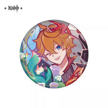 Load image into Gallery viewer, Genshin Impact Fangxin Listening Time Themed Badge and Acrylic Square Tile Preorder
