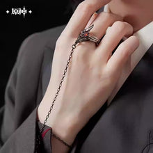 Load image into Gallery viewer, Genshin Impact Arlecchino Themed Necklace and Ring Set Preorder
