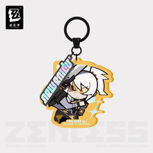 Load image into Gallery viewer, Zenless Zone Zero New Eridu Themed Obol Squad Acrylic Chibi Character Keychain Preorder
