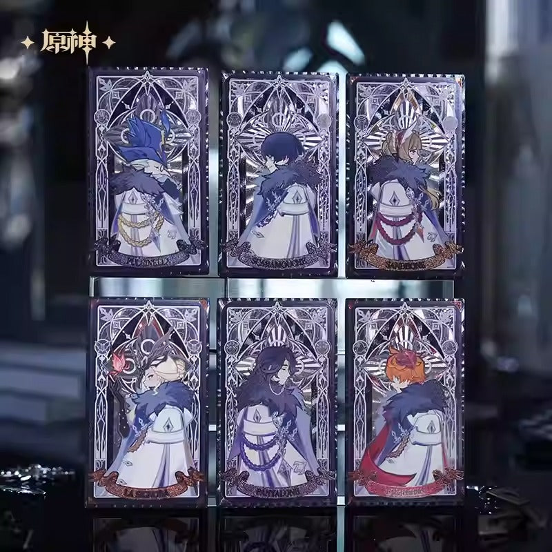 Genshin Impact The Eleven Fatui Harbingers Themed Reflective Card Blind Box