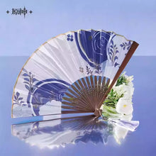 Load image into Gallery viewer, Genshin Impact Kamisato Ayato Themed Golden-Printed Silk Folding Fan Preorder
