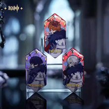 Load image into Gallery viewer, Genshin Impact The Eleven Fatui Harbingers Themed Embossed Silver Badge Preorder
