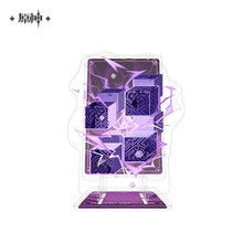 Load image into Gallery viewer, Genshin Impact Genius Invokation TCG Themed Acrylic Phone Holder Preorder
