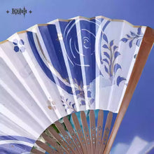 Load image into Gallery viewer, Genshin Impact Kamisato Ayato Themed Golden-Printed Silk Folding Fan Preorder
