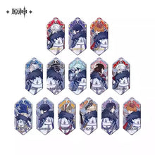 Load image into Gallery viewer, Genshin Impact The Eleven Fatui Harbingers Themed Embossed Silver Badge Preorder
