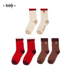 Genshin Impact Klee Themed Socks Set of 3 Preorder